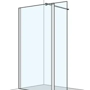 Achat Immédiat Cloison latérale à pose libre Koralle S400 Plus Noir mat Verre clair Duschguard